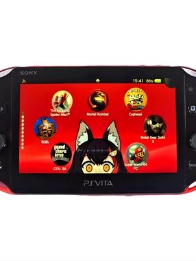 Sony PS Vita Slim 2000 Black–Pink Model | Plug & Play | Accessories & Content